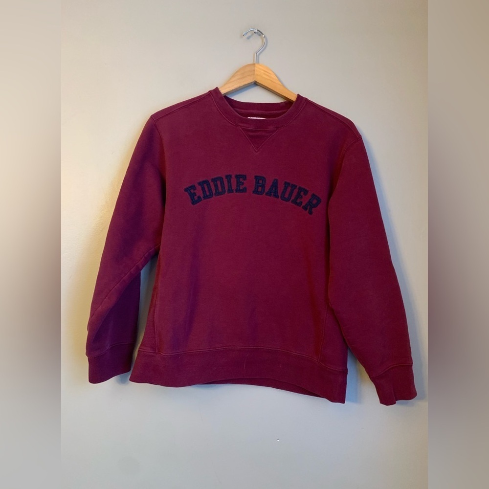 Vintage 90s Men’s Eddie Bauer Spell Out Appliqué Crewneck Sweatshirt Size Small
